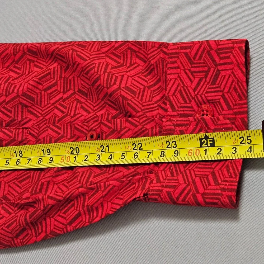 Cinch‎ Red Geometric Print Western Button Down Long Sleeve S Cowboy Rodeo Ranch